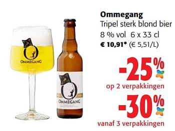 Promoties Ommegang tripel sterk blond bier - Ommegang - Geldig van 19/10/2022 tot 31/10/2022 bij Colruyt