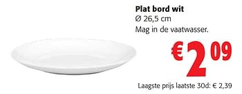 Promoties Plat bord wit - Huismerk - Colruyt - Geldig van 19/10/2022 tot 31/10/2022 bij Colruyt