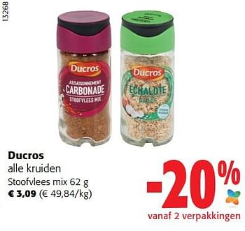 Promoties Ducros stoofvlees mix - Ducros - Geldig van 19/10/2022 tot 31/10/2022 bij Colruyt