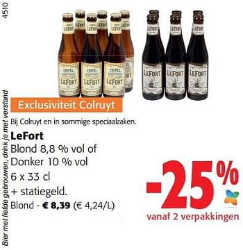 Promoties Lefort blond - Lefort - Geldig van 19/10/2022 tot 31/10/2022 bij Colruyt