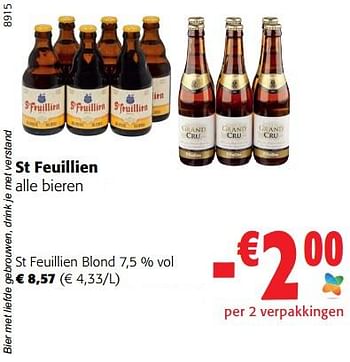 Promoties St feuillien blond - St Feuillien - Geldig van 19/10/2022 tot 31/10/2022 bij Colruyt