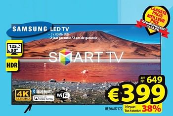 Promoties Samsung led tv ue50au7172 - Samsung - Geldig van 26/10/2022 tot 02/11/2022 bij ElectroStock