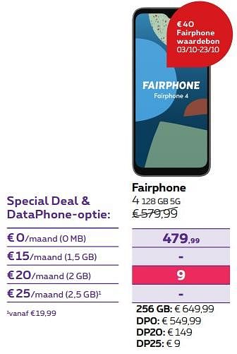 Promoties Fairphone 4 128 gb 5g - Fairphone - Geldig van 03/10/2022 tot 01/11/2022 bij Proximus