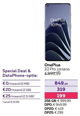Promoties Oneplus 10 pro 128 gb 5g - OnePlus - Geldig van 03/10/2022 tot 01/11/2022 bij Proximus