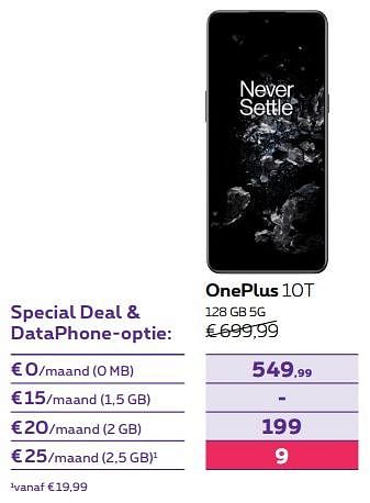 Promoties Oneplus 10t 128 gb 5g - OnePlus - Geldig van 03/10/2022 tot 01/11/2022 bij Proximus
