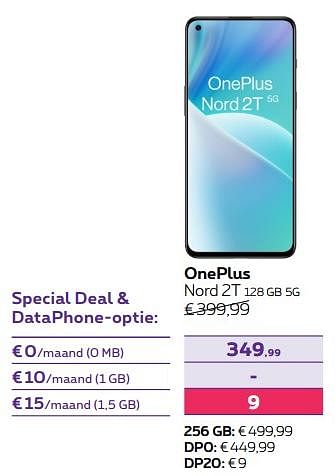 Promoties Oneplus nord 2t 128 gb 5g - OnePlus - Geldig van 03/10/2022 tot 01/11/2022 bij Proximus