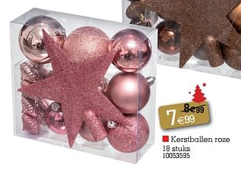 Promoties Kerstballen roze - Huismerk - Yess - Geldig van 31/10/2022 tot 14/11/2022 bij yess!
