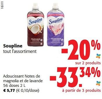 Soupline Adoucissant Lavende, 77 doses 1,7L