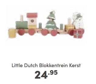 Promoties Little dutch blokkentrein kerst - Little Dutch - Geldig van 23/10/2022 tot 29/10/2022 bij Baby & Tiener Megastore