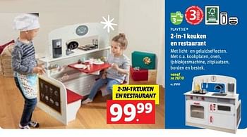 Promoties 2-in-1 keuken en restaurant - Playtive Junior - Geldig van 22/10/2022 tot 06/12/2022 bij Lidl