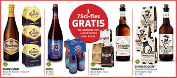Promoties 1 75cl-fles gratis bij aankoop van 2 packs-clips naar keuze - Huismerk - BelBev - Geldig van 28/10/2022 tot 10/11/2022 bij BelBev