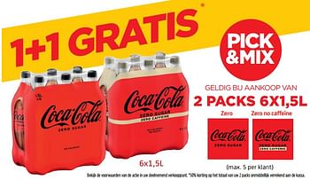 Promoties Coca cola 1+1 gratis geldig bij aankoop van 2 packs - Coca Cola - Geldig van 28/10/2022 tot 10/11/2022 bij BelBev
