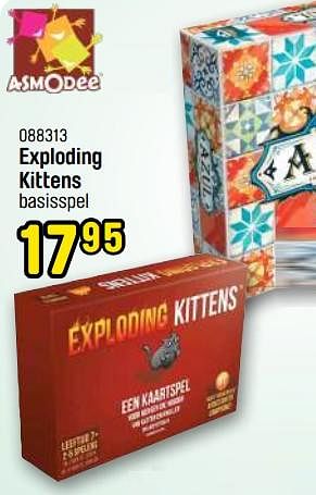 Promoties Exploding kittens - Asmodee - Geldig van 24/10/2022 tot 31/12/2022 bij Happyland
