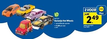 Promoties Autootje hot wheels - Mattel - Geldig van 31/10/2022 tot 05/11/2022 bij Lidl
