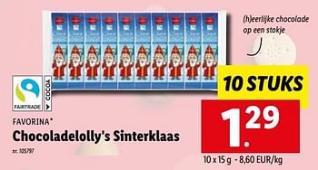 Promoties Chocoladelolly`s sinterklaas - Favorina - Geldig van 31/10/2022 tot 05/11/2022 bij Lidl