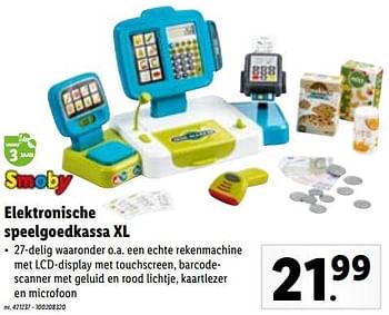 Promoties Elektronische speelgoedkassa xl - Smoby - Geldig van 31/10/2022 tot 05/11/2022 bij Lidl
