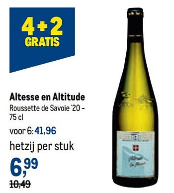 Promoties Altesse en altitude roussette de savoie - Witte wijnen - Geldig van 02/11/2022 tot 15/11/2022 bij Makro