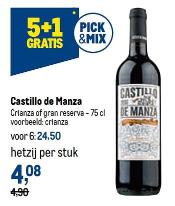 Promoties Castillo de manza crianza - Rode wijnen - Geldig van 02/11/2022 tot 15/11/2022 bij Makro