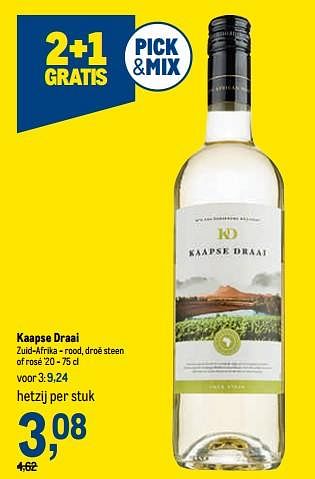 Promoties Kaapse draai zuid-afrika - Witte wijnen - Geldig van 02/11/2022 tot 15/11/2022 bij Makro