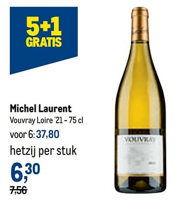 Promoties Michel laurent vouvray loire - Witte wijnen - Geldig van 02/11/2022 tot 15/11/2022 bij Makro