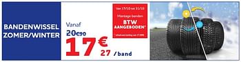 Promotions Bandenwissel zomer-winter - Produit maison - Auto 5  - Valide de 24/10/2022 à 15/11/2022 chez Auto 5