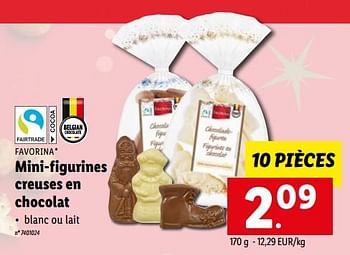 Promotions Mini-figurines creuses en chocolat - Favorina - Valide de 31/10/2022 à 05/11/2022 chez Lidl