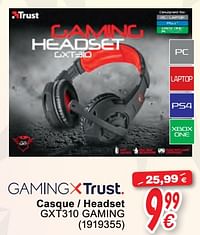Trust casque - headset gxt310 gaming-Trust