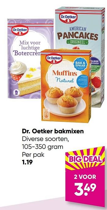 Promoties Dr. oetker bakmixen - Dr. Oetker - Geldig van 24/10/2022 tot 06/11/2022 bij Big Bazar