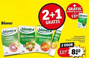 Promoties Bruis vitamine c 20 stuks + gratis weerstand - Biover - Geldig van 25/10/2022 tot 06/11/2022 bij Kruidvat