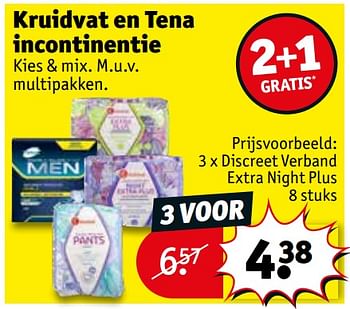 Promoties Discreet verband extra night plus - Huismerk - Kruidvat - Geldig van 25/10/2022 tot 06/11/2022 bij Kruidvat