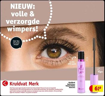 Promoties Kruidvat full + care volume balm mascara - Huismerk - Kruidvat - Geldig van 25/10/2022 tot 06/11/2022 bij Kruidvat