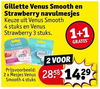 Promoties Mesjes venus smooth - Gillette - Geldig van 25/10/2022 tot 06/11/2022 bij Kruidvat