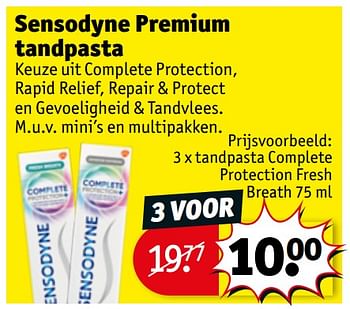Promoties Tandpasta complete protection fresh breath - Sensodyne - Geldig van 25/10/2022 tot 06/11/2022 bij Kruidvat