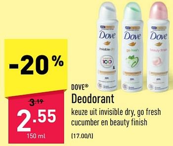 Promoties Deodorant - Dove - Geldig van 31/10/2022 tot 11/11/2022 bij Aldi