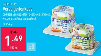 Promoties Verse geitenkaas - Cabre d'Or - Geldig van 31/10/2022 tot 11/11/2022 bij Aldi