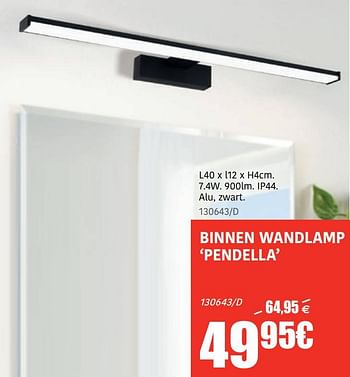 Promoties Binnen wandlamp pendella - Huismerk - HandyHome - Geldig van 20/10/2022 tot 20/11/2022 bij HandyHome