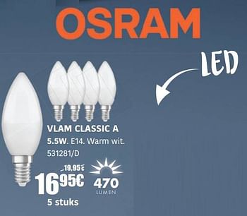 Promoties De lampen vlam classic a - Osram - Geldig van 20/10/2022 tot 20/11/2022 bij HandyHome
