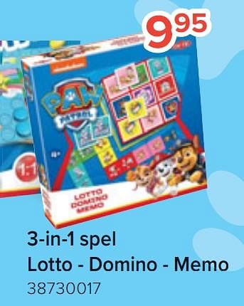 Promoties 3-in-1 spel lotto - domino - memo - Tactic - Geldig van 25/10/2022 tot 06/12/2022 bij Euro Shop