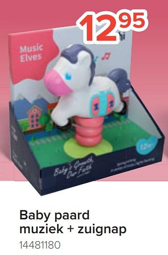 Promoties Baby paard muziek + zuignap - Huismerk - Euroshop - Geldig van 25/10/2022 tot 06/12/2022 bij Euro Shop