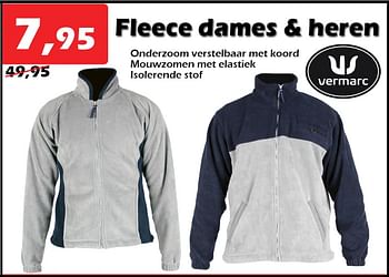 Promoties Fleece dames + heren - Vermarc - Geldig van 13/10/2022 tot 06/11/2022 bij Itek