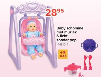 Promoties Baby schommel met muziek + licht zonder pop - Huismerk - Euroshop - Geldig van 25/10/2022 tot 06/12/2022 bij Euro Shop