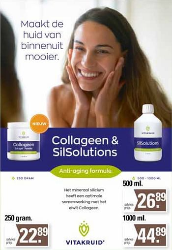 Promotions Collageen + silsolutions - Vitakruid - Valide de 19/10/2022 à 06/11/2022 chez De Online Drogist