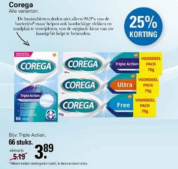 Promoties Corega triple action - Corega - Geldig van 19/10/2022 tot 06/11/2022 bij De Online Drogist