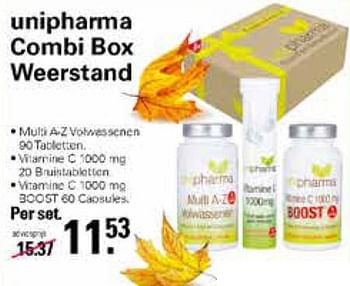 Promoties Unipharma combi box weerstand - Unipharma - Geldig van 19/10/2022 tot 06/11/2022 bij De Online Drogist