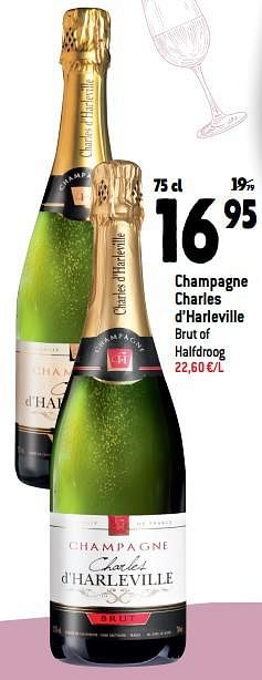 Promoties Champagne charles d’harleville brut of halfdroog - Champagne - Geldig van 26/10/2022 tot 01/11/2022 bij Match