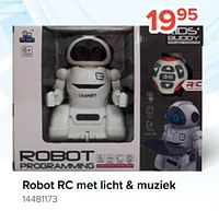 Robot rc met licht + muziek-Huismerk - Euroshop