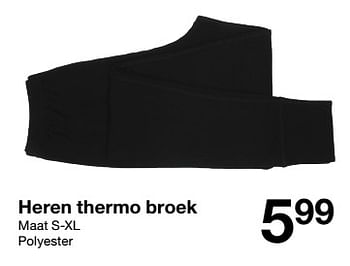 Promoties Heren thermo broek - Huismerk - Zeeman  - Geldig van 29/10/2022 tot 04/11/2022 bij Zeeman