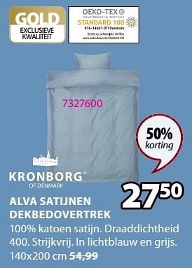 Promoties Alva satijnen dekbedovertrek - Kronborg - Geldig van 24/10/2022 tot 27/11/2022 bij Jysk