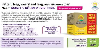 Promoties Actiepak spirulina - Marcus Rohrer - Geldig van 01/11/2022 tot 30/11/2022 bij Mannavita