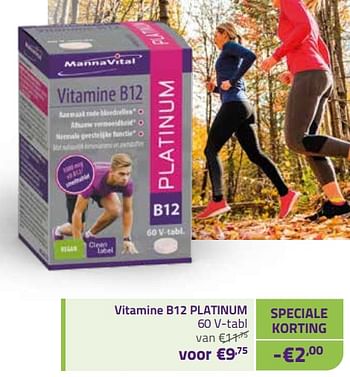 Promoties Vitamine b12 platinum - Mannavital - Geldig van 01/11/2022 tot 30/11/2022 bij Mannavita